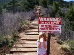 No Trespassing Sign on Manitou Incline