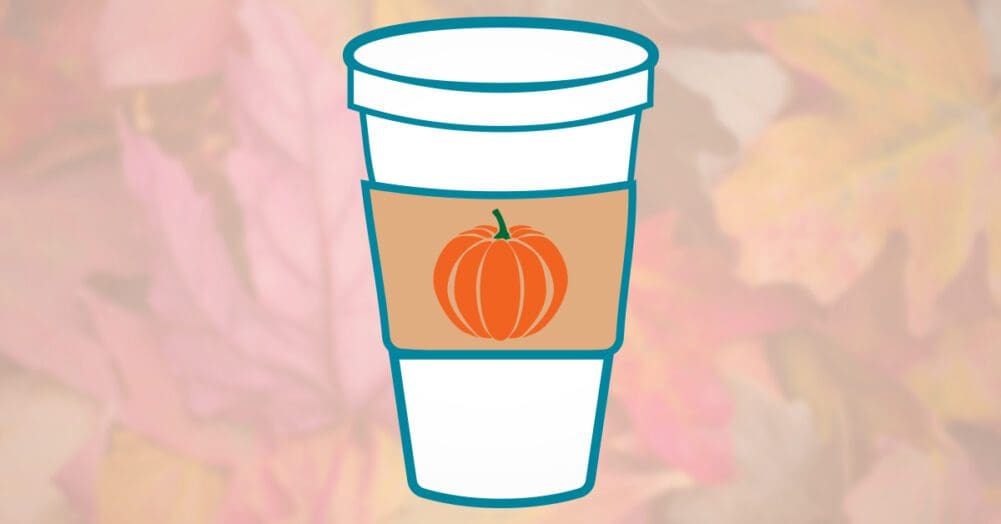 Pumpkin spice coffee cup graphic