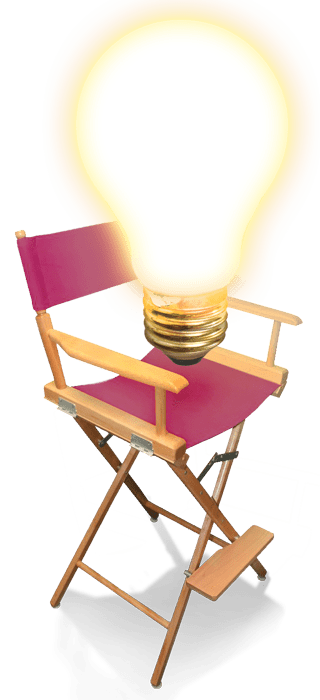 Lightbulb in a director chair