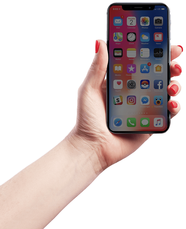 Lady holding an iPhone