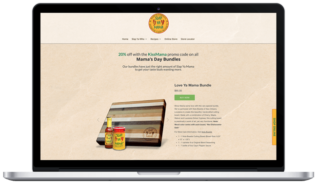 Laptop showing a landing page mockup
