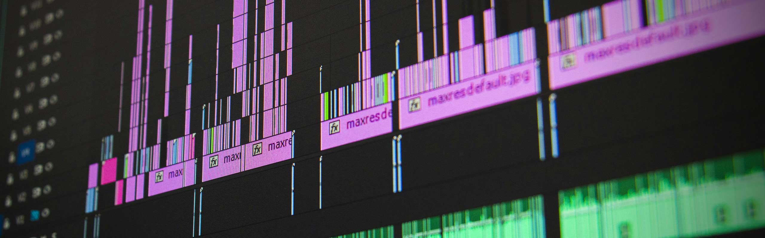 Premiere Pro Timeline on a monitor