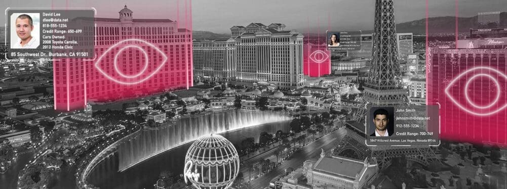 Los Vega Strip woth ANNEX geofencing around multiple casinos.