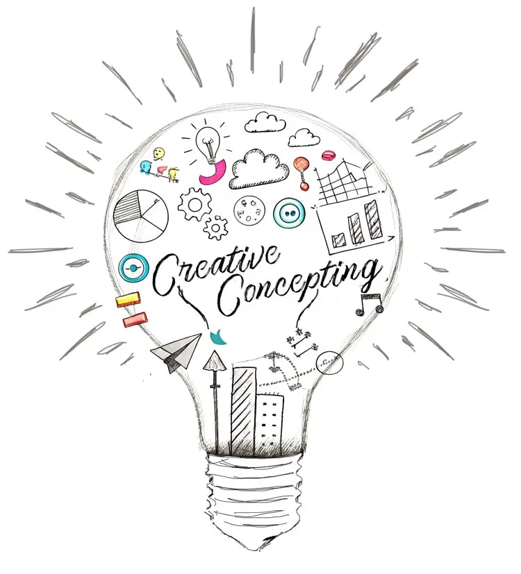 Creative Sketch that illustrates the thoughts behind the concepting process done by a velocity graphic designer