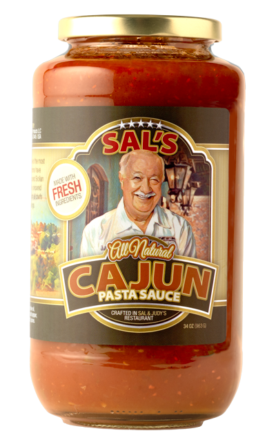 A Jar of Sal's Cajun Pasta Sauce from Sal and Judy's Restaurant in Lacombe Louisiana