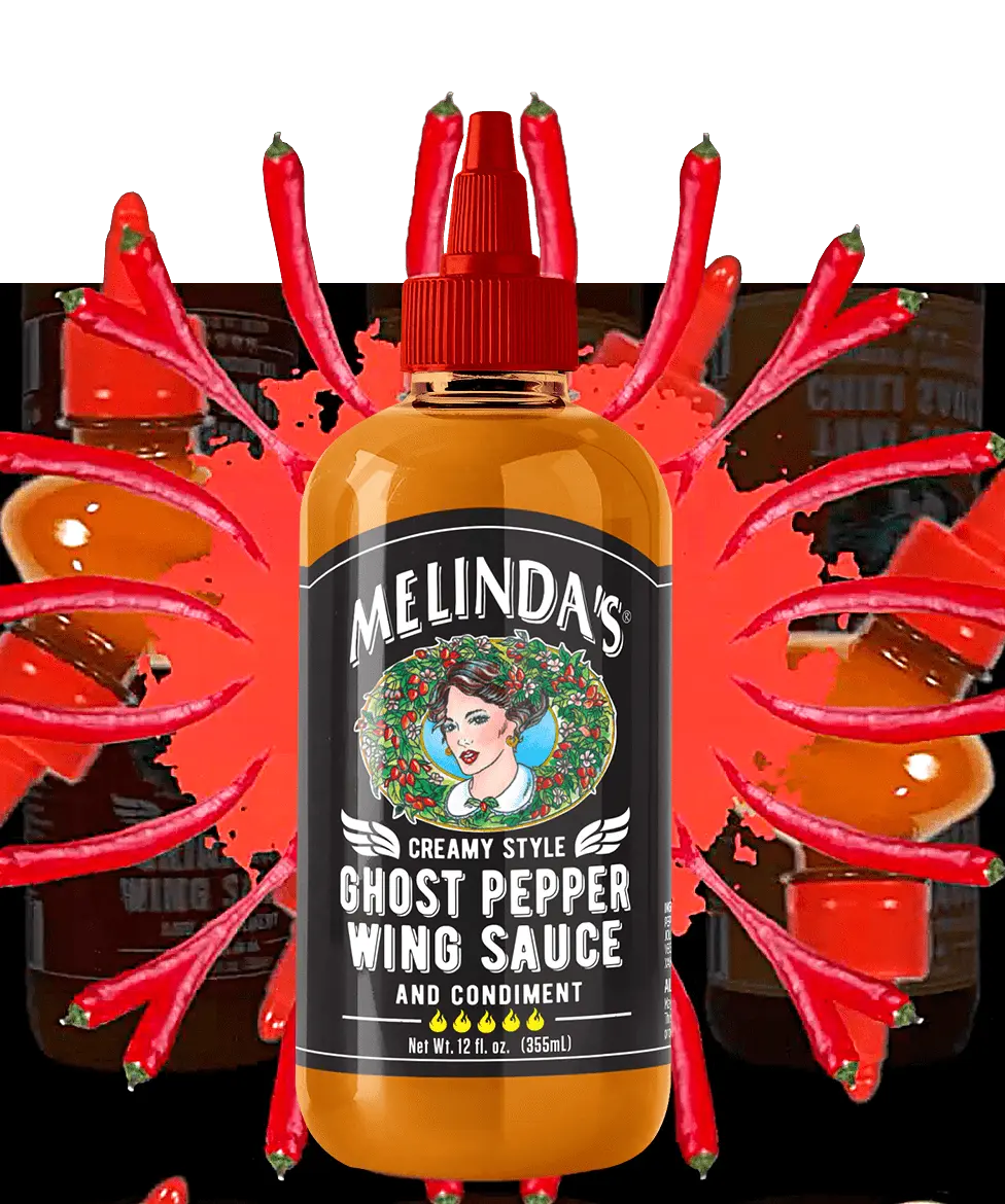 Melinda's ghost Peper Wing Sauce bottle